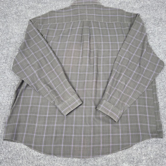 VANHEUSEN Mens Plaid Long Sleeve Casual Button Down Shirt Size XXL 18 18.5 - Picture 2 of 9